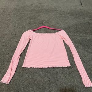 PacSun pink and white striped top